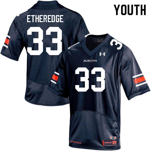 Auburn Tigers Youth Camden Etheredge #33 Navy Under Armour Stitched College 2022 NCAA Authentic Football Jersey ADZ1174MM